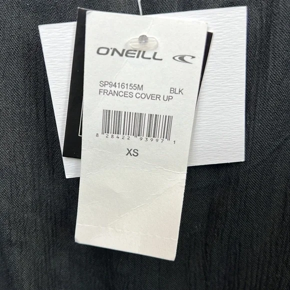 NWT O’Neill Frances Swim Cover Up Resort Beach Black XS Embroidered Macy’s - Picture 10 of 14